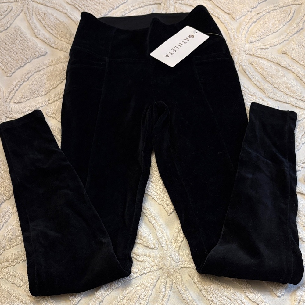Athleta NEW w/tags high rise cozy black leggings, XS